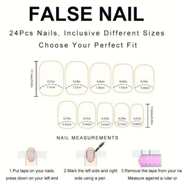 24 Pieces Fake Press On Nails - Picture 2 of 4